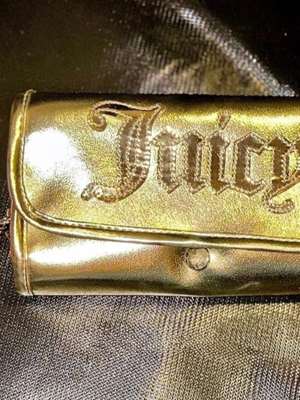 Juicy Couture Travel Cosmetic Bag Gold & Pink NWT
